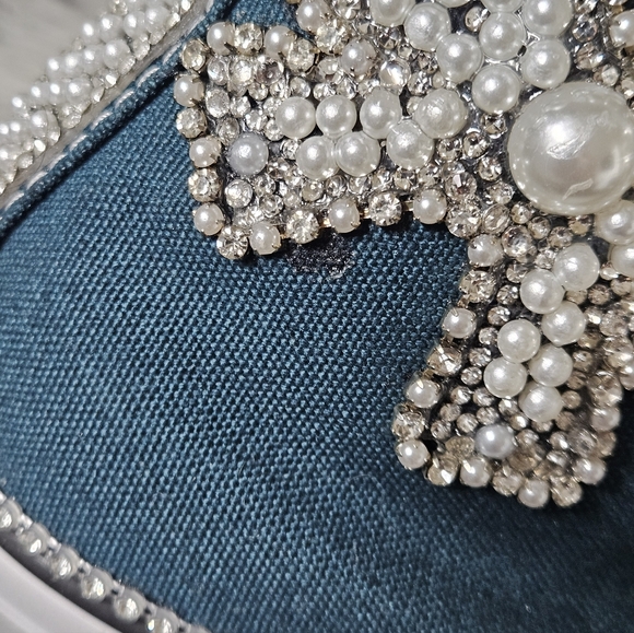 Converse Women's Teal High-Top Sneakers with Pearl Accents - Picture 7 of 7